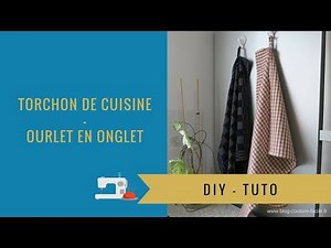 DIY kitchen towel - mitered hem