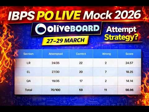 OLIVEBOARD IBPS PO LIVE Mock 27-29 March | Share Your Score ✍️| How to Attempt🔥#ibpspo