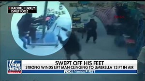 Crazy winds turn an unsuspecting pedestrian into Mary Poppins! | Fox & Friends First