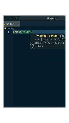 Your First Python Program – Hello World #shorts