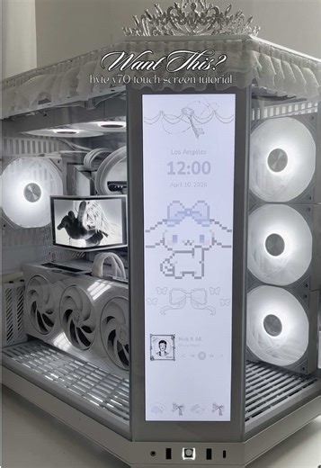 tutorial on how to customize your hyte y70touch case 🤍 if you’re still confused about anything or have any questions comment below! i’ll do my best to explain / help you out 🤍 #hyte #tiktokcreatorsearchinsights #whitesetup #techaesthetic #pcbuild