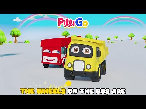 The Wheels on the Bus Kids Song | Color Version | Pilli Go | Nursery Rhymes and Kids Songs