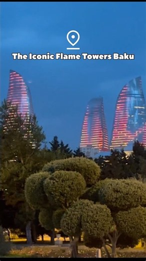 The Flame Towers Baku, Azerbaijan #shortsvideo #travel #skytower #iconictower #amazingstructures