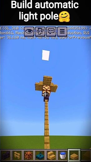 build automatic light pole🤗 in minecraft 😎