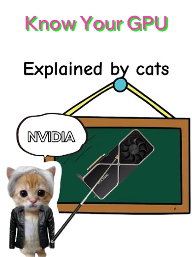 Getting to Know GPUs There are basically two GPU brands: NVIDIA and AMD. NVIDIA controls over 90% of the discrete GPU market. RTX means ray tracing. DLSS uses AI to boost frame rates. AMD cards usually start with RX. If you're buying a graphics card, understand the naming first. Are you Team Green or Team Red? #GettingToKnowGPUs #gpu #RTX #AMD
