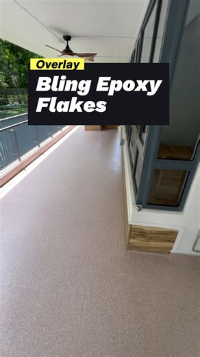 The most forgotten balcony flooring option 👀 Epoxy flakes overlay — cost-effective, seamless & practical. Unlike wood decking, it doesn’t trap water underneath. Perfect for outdoor balconies. #balcony #balconydesign #epoxyflake #renosg #CondoLiving | Bling Epoxy