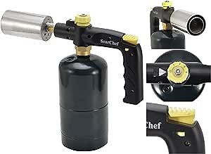 Cooking & BBQ Grilling Propane Torch Flame Lighter Kitchen Culinary Torch Sous Vide Charcoal Starter Searing Steak for Creme Brulee Campfire Searing (Butane or Propane Tank Not Included)