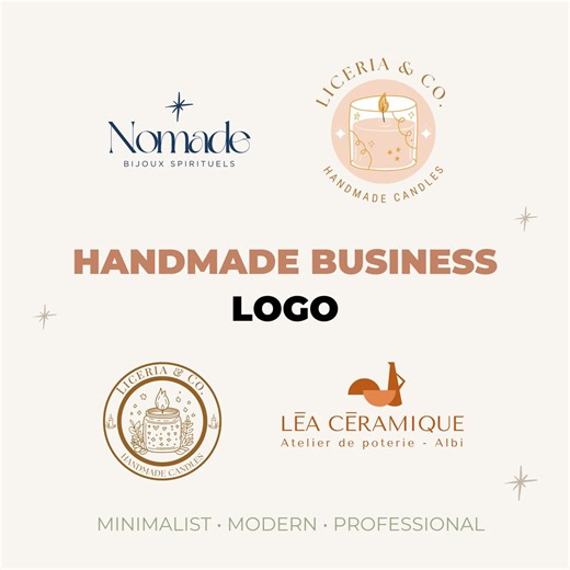 Logo Design for Handmade Business | Custom Handmade Brand Logo | Minimalist Logo for Small Business | Modern Brand Logo | French Designer - Etsy