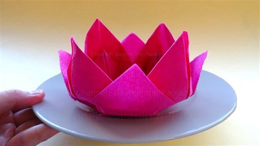 How to Fold a Napkin into a Lotus Flower
