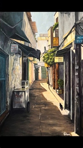 Oil Painting ( Vẽ Tranh " Đợi " Bằng Sơn Dầu ).