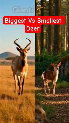 🦌 The Biggest and Smallest Deer in the World |#WildlifeFacts #GiantEland #DikDik #usa #AnimalFacts 🦌