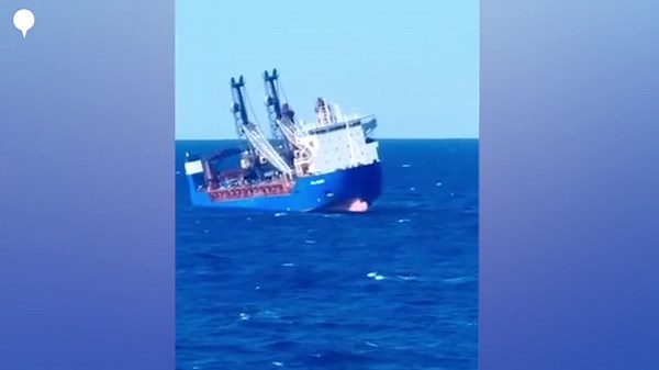 Watch: Russian ship sinks after mysterious explosion
