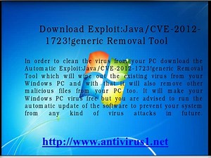 Delete Exploit:Java/CVE-2012-1723!generic from PC