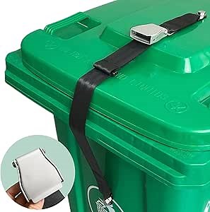 Trash Can Lock, Trash Can Locks for Animals, Raccoon Proof Trash Can Lid Lock, Rigid and Durable Metal Garbage Can Lock for Outdoor Garbage Can