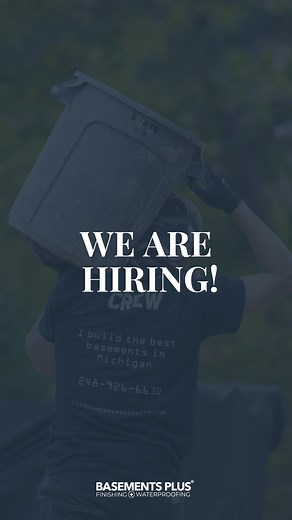  We’re Hiring!  Join the Basements Plus Waterproofing Crew and help...