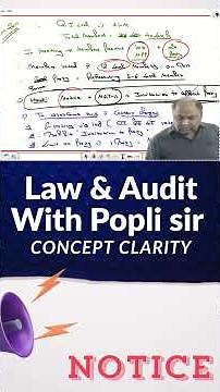 Law & Audit With Popli Sir=Concept Clarity || CA Amit Popli #caexams #cainternewsyllabus #motivation