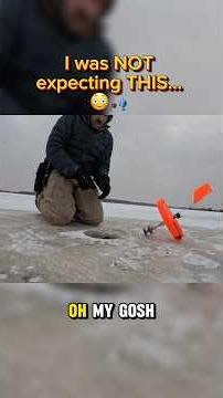 We Caught a Freaking WHAT?! 😳🧊 (Hot Tent Ice Fishing) #shorts