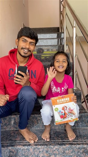 Tried a Diamond Dog Art Kit with my neighbour kid 🐶✨ #ajiarts #shorts