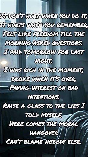 Moral Hangover.
