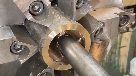 145K views · 7.7K reactions | Machining grease grooves in a bronze bushing. #abom79 #greasegrooves #bronze #bronzebushing #manualmachining #manualmachinist #lathework #toolbit #machinisttools #machinisttricks #industrialrepair #jobshop #machineshop | Abom79 | Facebook