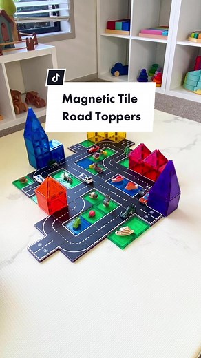 Magnetic Tile Road Toppers for Creative Playtime