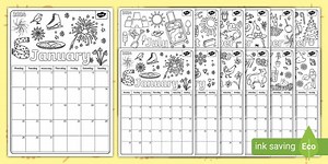 I Can Doodle a 2024 Calendar Colouring Pages