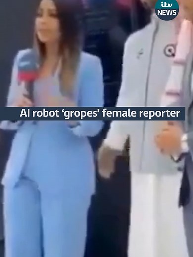AI robot ‘gropes’ female reporter #itvnews