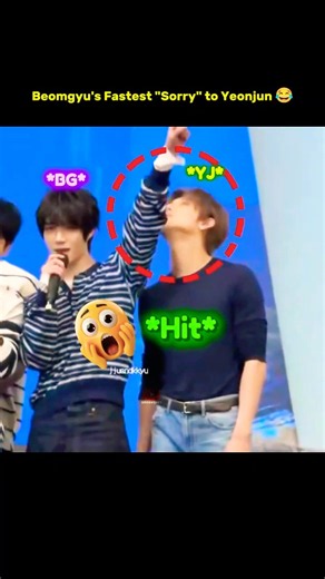 The way Beomgyu instantly said Sorry 😭 #txt #beomgyu #yeonjun #tomorrow_x_together #shortsfeed