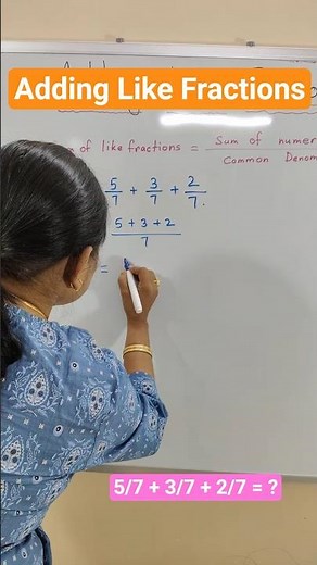 Adding Like Fractions | Easy Fractions for Kids #shots #maths #fractions #education #shortsfeed