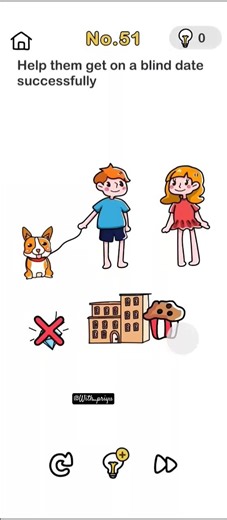 Brain Out Game #level51 #Help them get on a blind date successfully #🐕🐕💎💎🍿🍿#brainout #gaming #🧠🧠