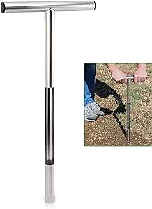 Soil Sampling Probe, 12/21in T Handle Soil Sampling Tool, Stainless Steel Eco Friendly Soil Test Kit for Garden and Lawn Care. (21in)