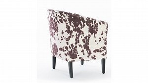 Linon Home Decor Anthony Brown Cow Print Polyester Club Chair THD03293