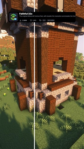 Best Minecraft Vanilla 32x32 Resource Pack: Faithful 32x #minecraft #shorts