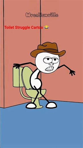 Toilet Struggle Cartoon | Funny Stickman Animation" #funny #shorts