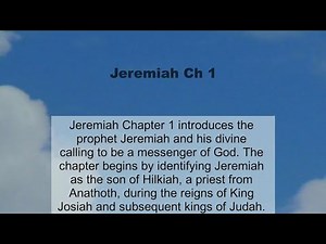 Jeremiah Chapter 1 summary and read together