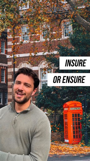 Teacher Alex on Instagram: "What’s the difference between insure and ensure in English? 🤔 These two words sound almost the same, but they mean completely different things! 💡 Insure = protect with money ✅ I insured my car. (I paid for car insurance.) 💡 Ensure = make sure something happens ✅ I ensure the door is locked every night. (I check that it’s locked.) So remember: insure for protection, ensure for certainty. Follow for more clear English tips — and join my English H