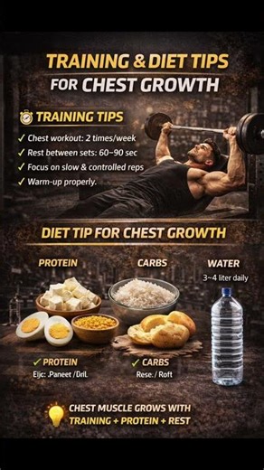 Grow Chest Faster 🔥 Training + Diet Tips That Work