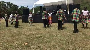 Lockhart Elementary School Quadrille Dancers performs at the St. Thomas/St. John District Centennial Commemoration program at the Reichhold Center grounds. | Virgin Islands Department of Education | Facebook