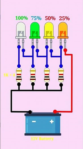 🔋 12V Battery Charge/Discharge Level Indicator Circuit (using LEDs) ek bhai ke liye ye video..