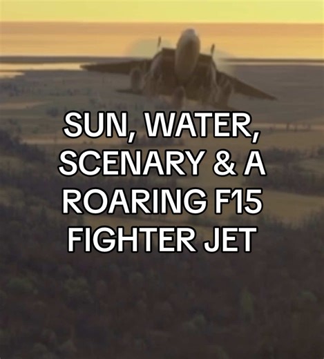 SUN, WATER, SCENARY & A ROARING F15 FIGHTER JET #fighterjet #sun #green #view #scenery @Microsoft Flight Simulator @Xbox