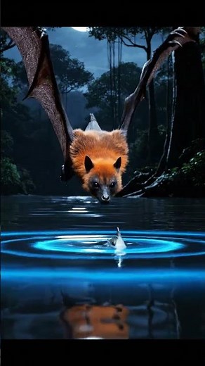 Bat Catches Fish at Night