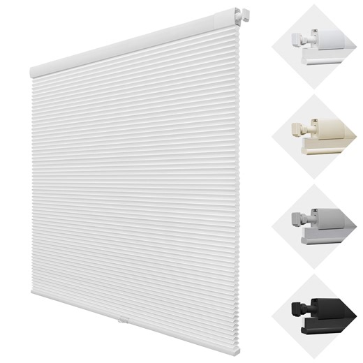 MiLin No Drill Cordless Cellular Shades Color-Matched No Tools Cellular Shades Honeycomb Design Blinds Shades for Window Room Office (Light Filtering White, 20 1/4" W X 72" H)
