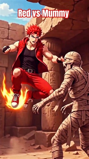 Red dragon vs Mummy #anime