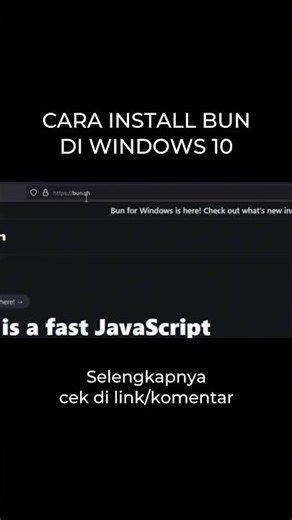 Install Bun Sekarang! Alternatif NPM Tercepat untuk Windows 10 #bunjs #npm #javascript #codingtips