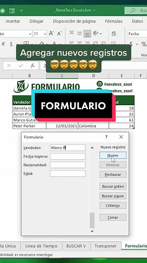 Formulario sin macros en #excel 😎 #aprendeentiktok #fyp #fypシ #tutorial #exceltrucos #exceltips #microsoft #humor #exceltutoriales