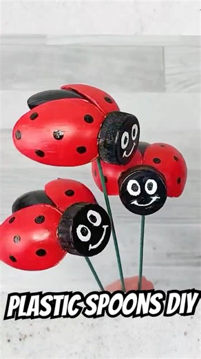 DIY Ladybug From Plastic Spoons | Easy Craft Idea