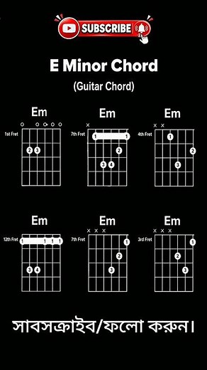 🎸 6 Easy Ways to Play E Minor Chord | Em Chord Shapes | Guitar Lesson ❤️ #beginnerguitar