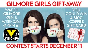 We want to help delicisiously warm up your winter! Watch Gilmore Girls weekdays at 4pm ET for your chance to win a $100 coffee gift card. Get the details here: visiontv.ca/contests | VisionTV