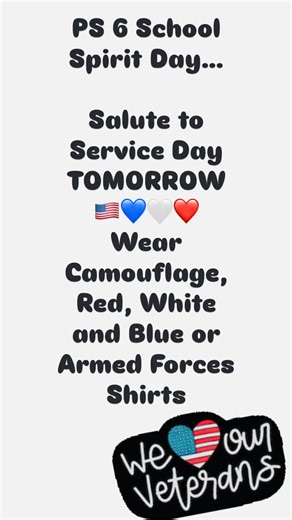 Support all the veterans tomorrow!! | PS6 Staten Island | Facebook