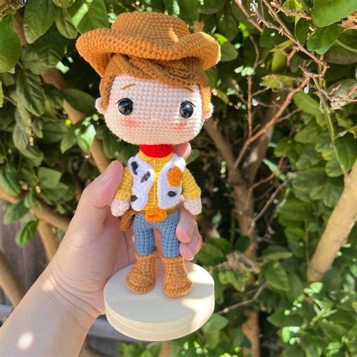 Crochet Woody Doll: Handmade Toy Story Character With Cowboy Hat